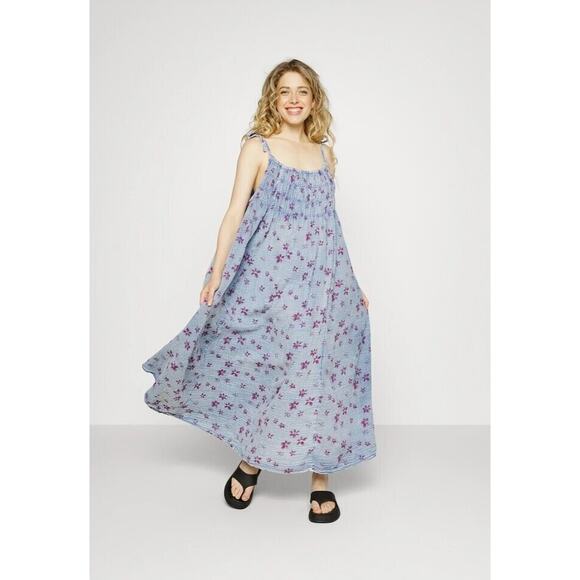 Free People Lavender and Blue Floral Maxi Dress - Picture 1 of 7